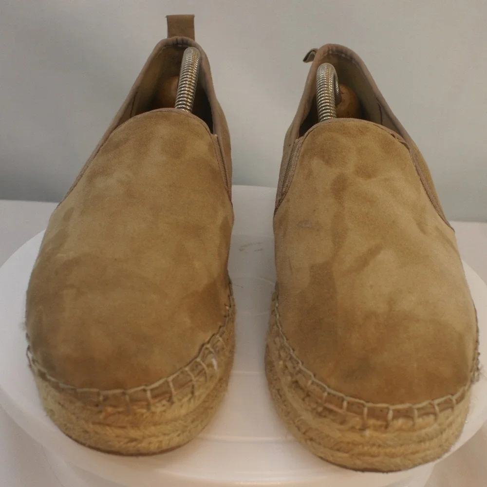 Sam‎ Edelman Suede Espadrille Slip On Flats Tan Camel Jute Platform Womens 11